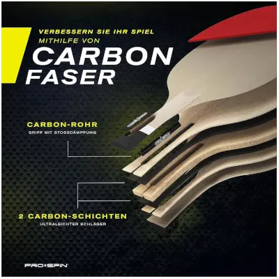 Bester Tischtennisschläger Pro Spin Carbon Schichten